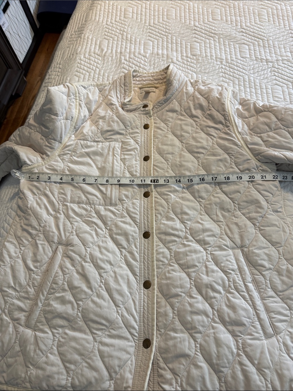 Garnet Hill Quilted Jacket in Cream - Picture 6 of 9